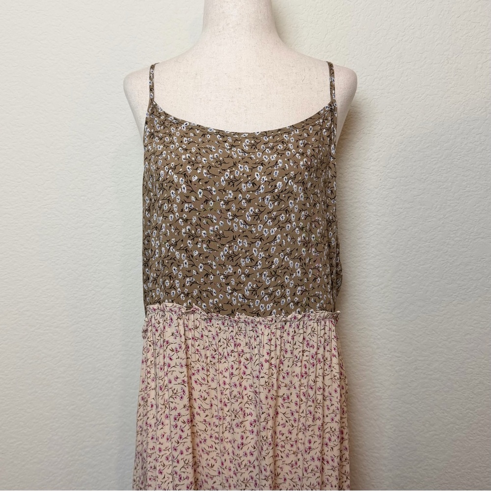 Boho Tiered Spaghetti Strap Maxi Dress - Pink and Brown - Picture 6 of 12